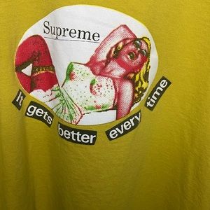Yellow Supreme T shirt.(It gets better every time)